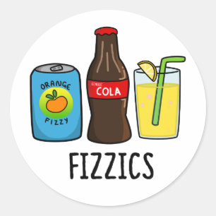Fizzics Funny Fizzy Cola Drinks Pun Runder Aufkleber