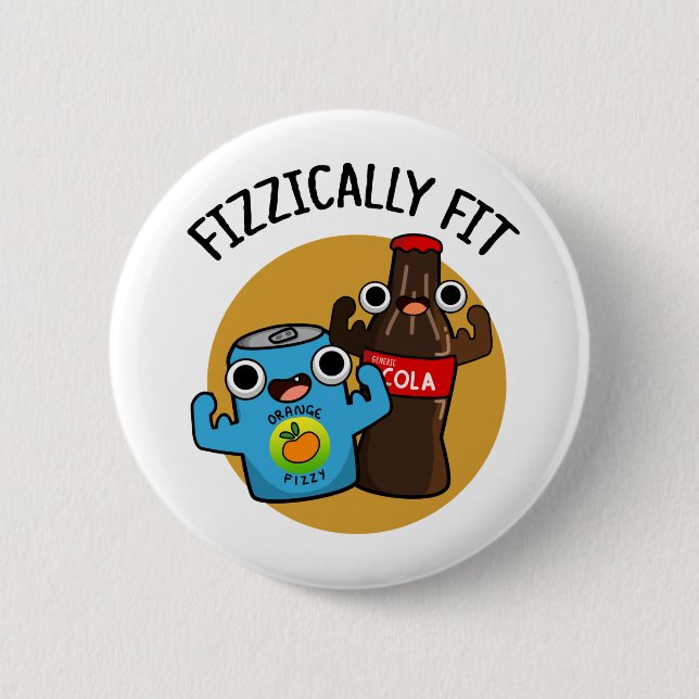 Fizzisch Fit Funny Fizzy Cola Pub Button (Vorderseite)