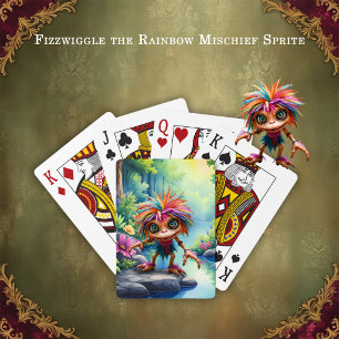 Fizzwiggle, der Regenbogen-Mischief-Sprite. Spielkarten