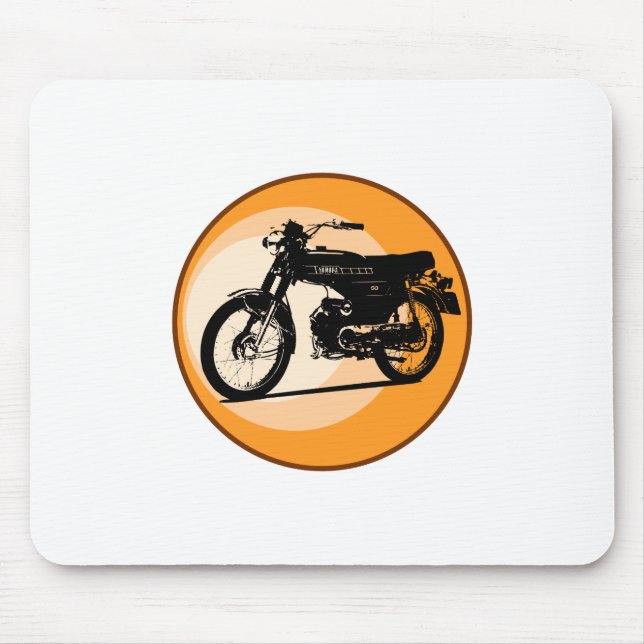 "FIZZY" klassisches Moped Yamahas FS1E Mousepad (Vorne)