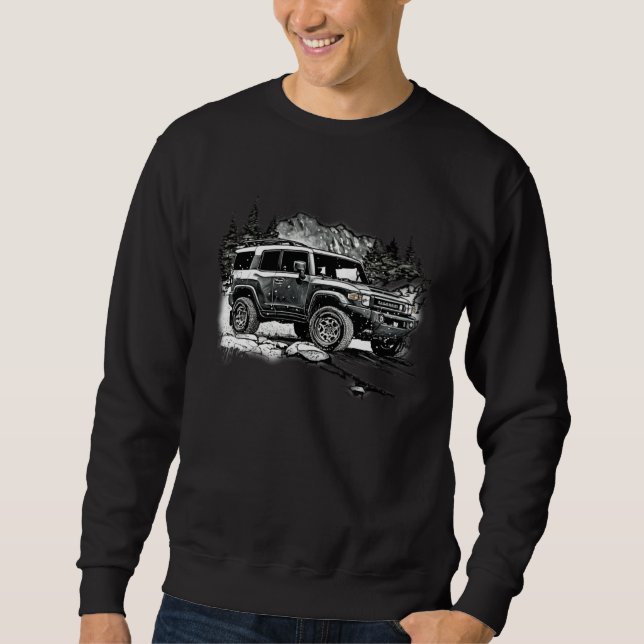 FJ Cruiser Adventure Driving on Snow Covered Rocky Sweatshirt (Vorderseite)