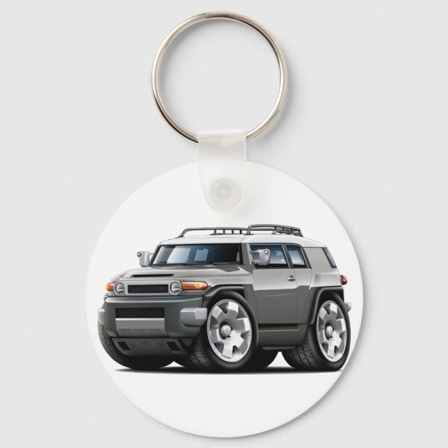 Fj Cruiser Gray Car Schlüsselanhänger (Vorderseite)