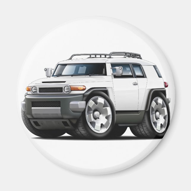 Fj Cruiser White Car Magnet (Vorne)