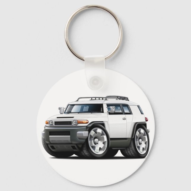 Fj Cruiser White Car Schlüsselanhänger (Vorderseite)