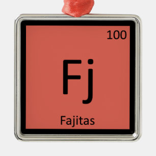 FJ - Fajitas-Chemie-Periodensystem-Symbol Silbernes Ornament