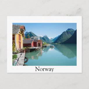 Fjærland und Fjord, norwegische Postkarte