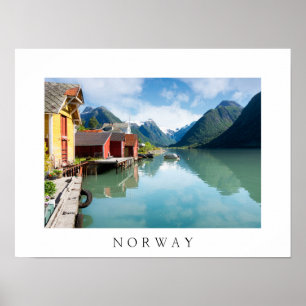 Fjaerlandsfjord-Fjordlandschaft in Norwegen Poster