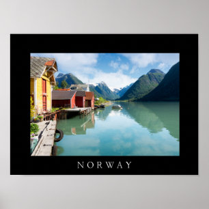 Fjaerlandsfjord Fjordlandschaft in Norwegen Poster