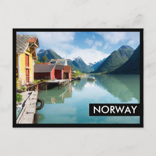 Fjaerlandsfjord-Fjordlandschaft in Norwegen Postkarte