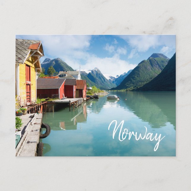 Fjaerlandsfjord-Fjordlandschaft in Norwegen Postkarte (Vorderseite)