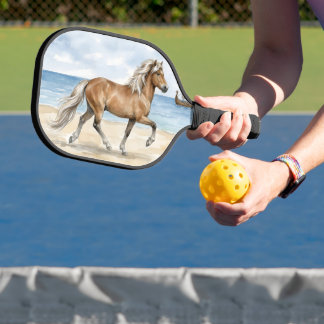 Fjara Isländisches Pferd Aquarell am Strand Pickleball Schläger