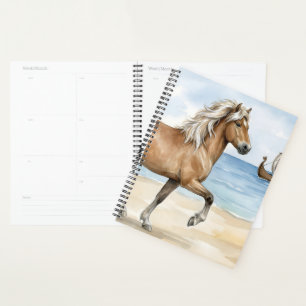 Fjara Isländisches Pferd Aquarell am Strand Planer