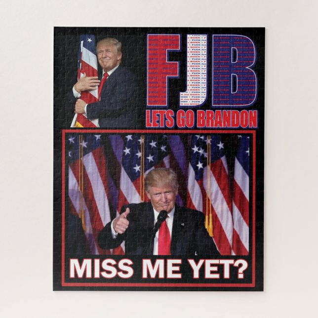 FJB - Lass Go Brandon - Präsident Trump Puzzle (Vertikal)
