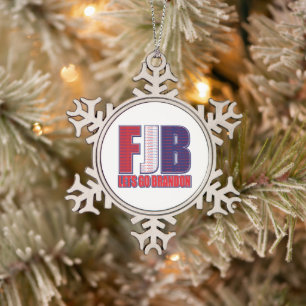 FJB - Lass Go Brandon Schneeflocken Zinn-Ornament