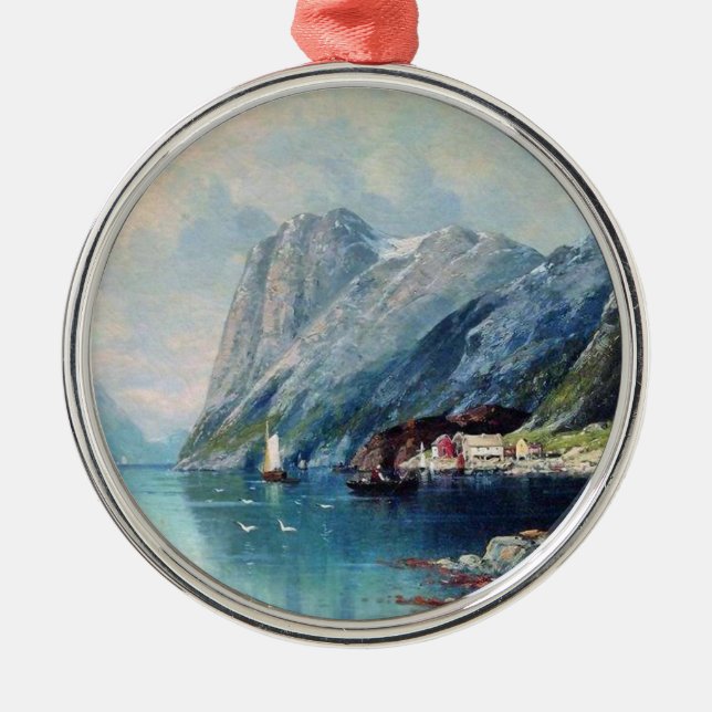 Fjord in Norwegen Gemälde von Lev Lagorio Ornament Aus Metall (Vorne)