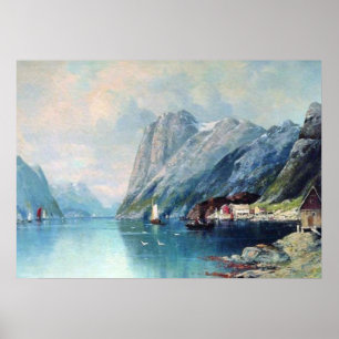 Fjord in Norwegen Gemälde von Lev Lagorio Poster