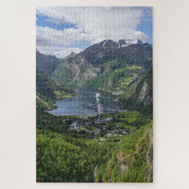 Fjord Norwegen Landschaft Puzzle (Vertikal)