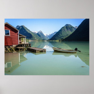 Fjordlandschaft in Norwegen Poster