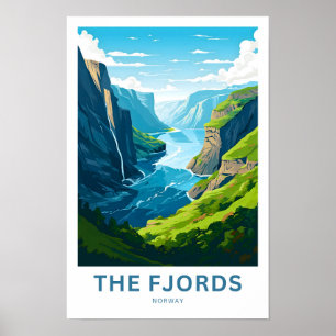 Fjords Norwegen Travel Print Poster