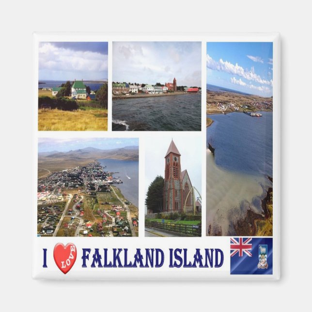 FK003 FALKLAND-Inseln I Liebe, Mosaik, Kühlschrank Magnet (Vorne)