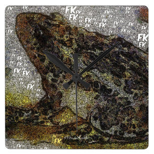 FK-Ähnliche Frosch-Malerei Frida Kahlos Quadratische Wanduhr