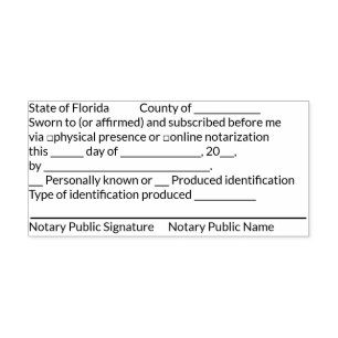 FL Jurat Notary Briefmarke Permastempel