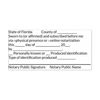 FL Jurat Notary Briefmarke Permastempel