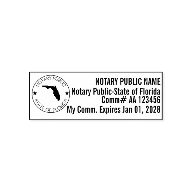FL Self-Ink Notary Briefmarke Permastempel (Design)