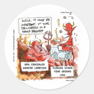 Fl Stand your ground Law in Hell Funny Gifts & T-S Runder Aufkleber