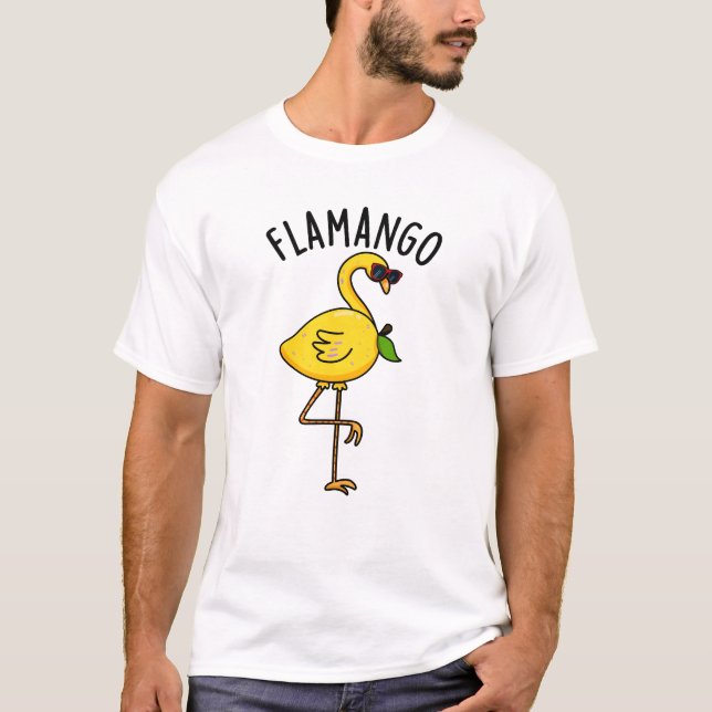 Fla-mango Funny Flamingo Pun T-Shirt (Vorderseite)
