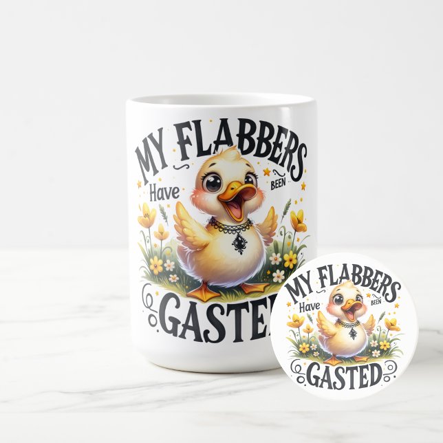 Flabbergasted Duck Funny Cute Mug Kaffeetasse (Start your mornings with a giggle thanks to this whimsical “My Flabbers Have Been Gasted” mug)