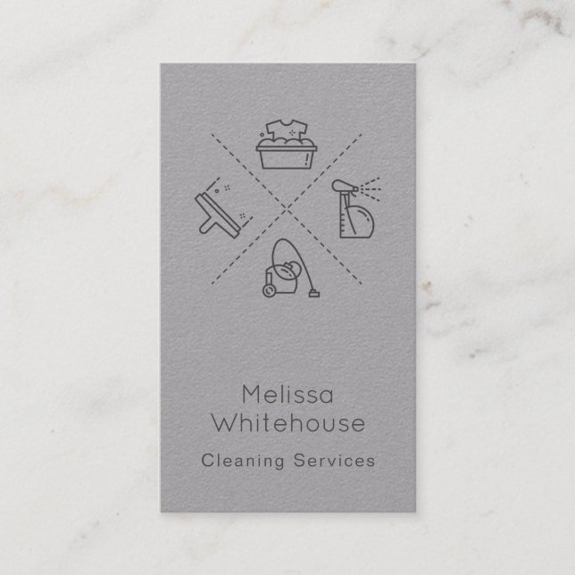 Flach glatte moderne Reinigung hält Visitenkarte (Vorderseite)