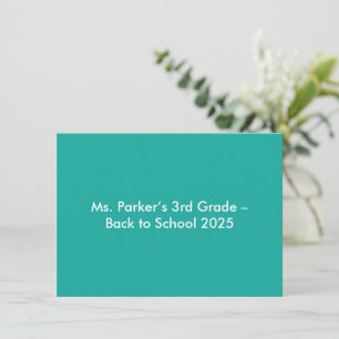 Flach Türkis Hintergrund – Back-to-School Textur Einladung