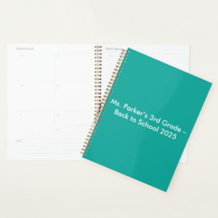 Flach Türkis Hintergrund – Back-to-School Textur Planer