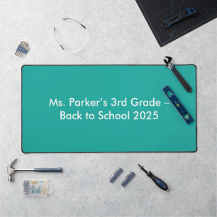 Flach Türkis Hintergrund – Back-to-School Textur Schreibtischunterlage