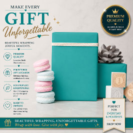 Flach Türkiser Hintergrund – Back-to-School-Textur Geschenkpapier