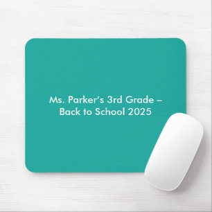 Flach Türkiser Hintergrund – Back-to-School-Textur Mousepad