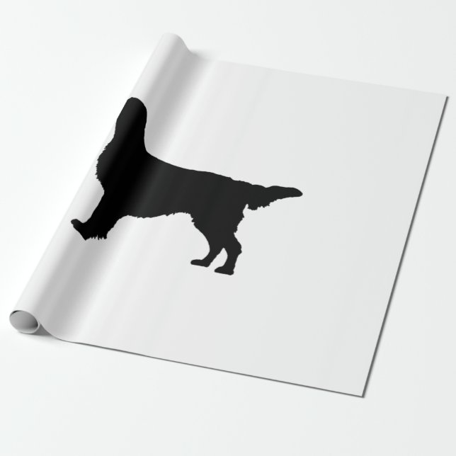 Flach-Überzogene Retriever-Silhouette-Liebe-Hunde Geschenkpapier (Ungerollt)