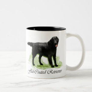 Flach-Überzogener Retriever-Kunst-Druck Zweifarbige Tasse