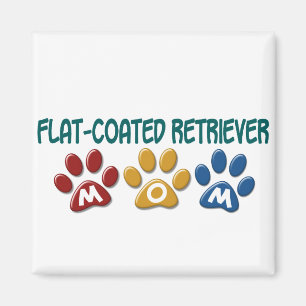 FLACH-ÜBERZOGENER RETRIEVER Mama-Tatzen-Druck 1 Magnet