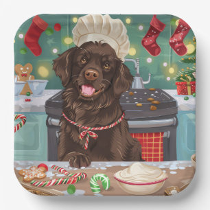 Flach überzogenes Retriever Holiday Baking: Weihna Pappteller