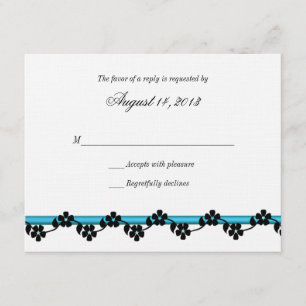 Flachband und Blume-Antwortkarte RSVP Karte