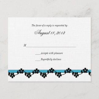 Flachband und Blume-Antwortkarte RSVP Karte