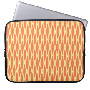Flachbanddruck Mitte des Jahrhunderts - orange und Laptopschutzhülle