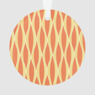 Flachbanddruck Mitte des Jahrhunderts - orange und Ornament