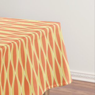 Flachbanddruck Mitte des Jahrhunderts - orange und Tischdecke