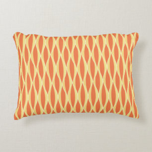 Flachbanddruck Mitte des Jahrhunderts - orange und Zierkissen