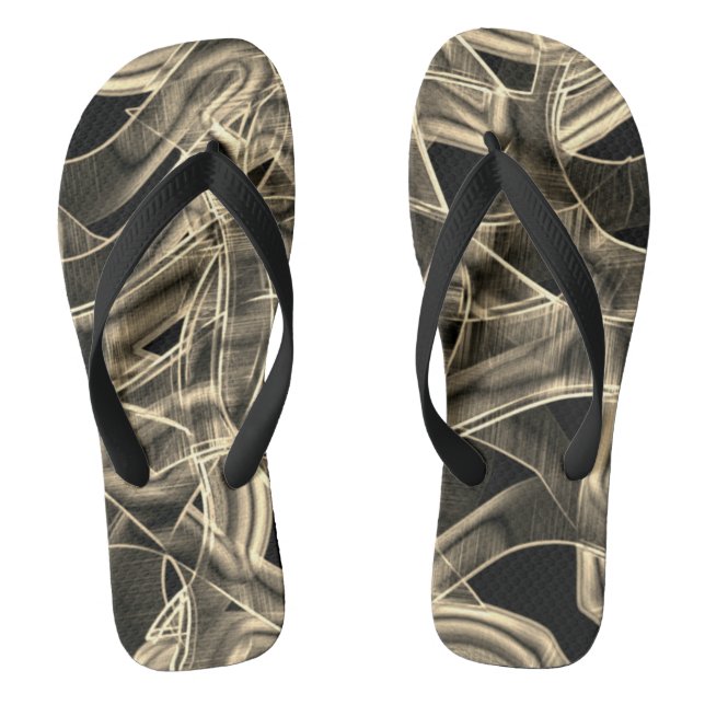 Flachbandförmige Kurven, khaki oder beige Linien i Flip Flops (Fußbett)