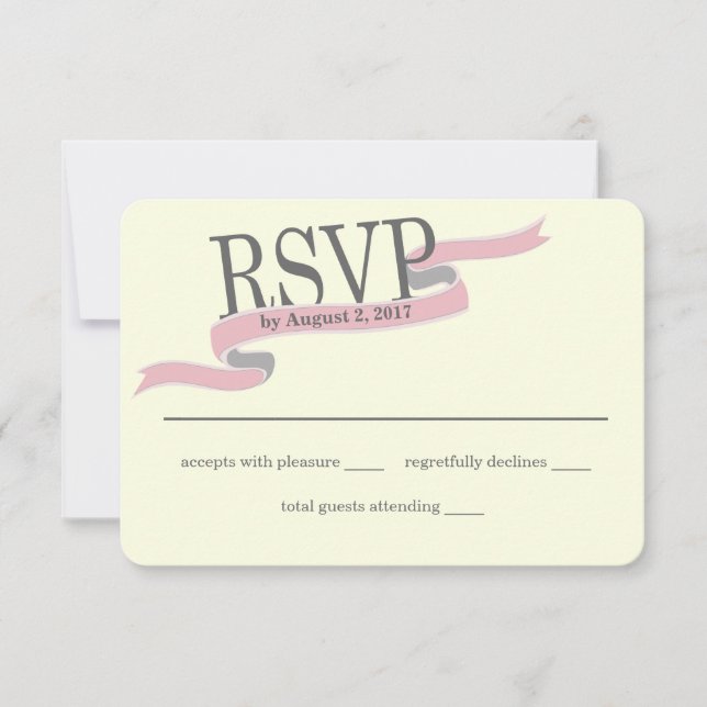 Flachbanner-Antwortkarte rosa RSVP Karte (Vorderseite)