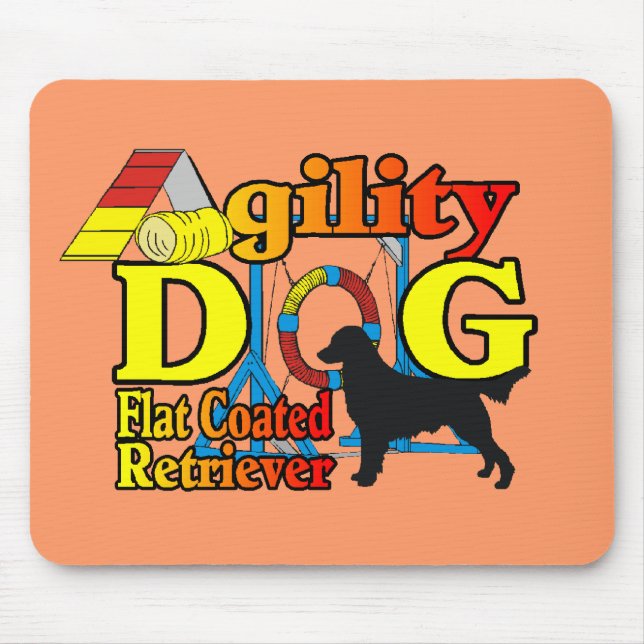 Flachbeschichtete Retriever-Agility-Geschenke Mousepad (Vorne)